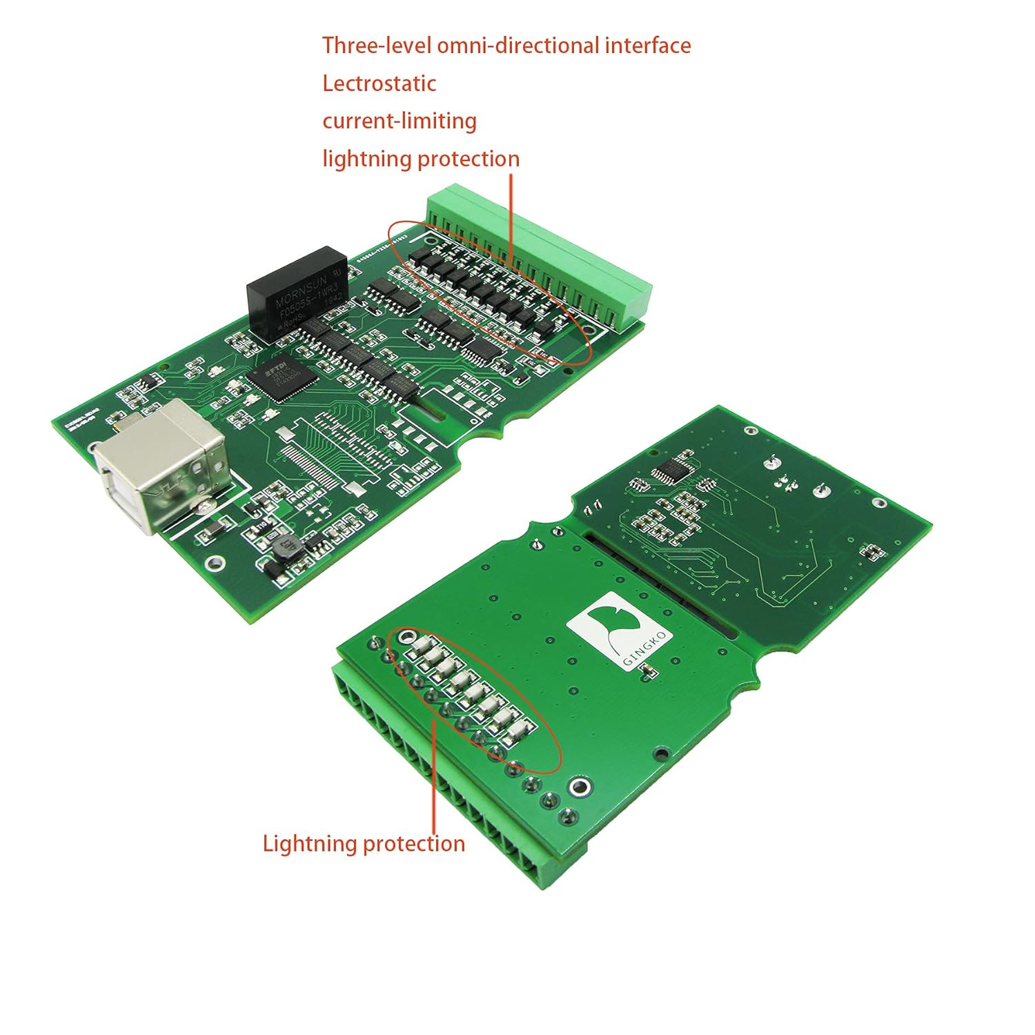 BUELEC Industrial High Speed USB to RS232/RS485/RS422/TTL 4 in 1 Converter,Magnetic Isolated,Built-in 3000V Dual Isolation Power Module,Two-Way Independent Data Transmission,FT4232 Chipset