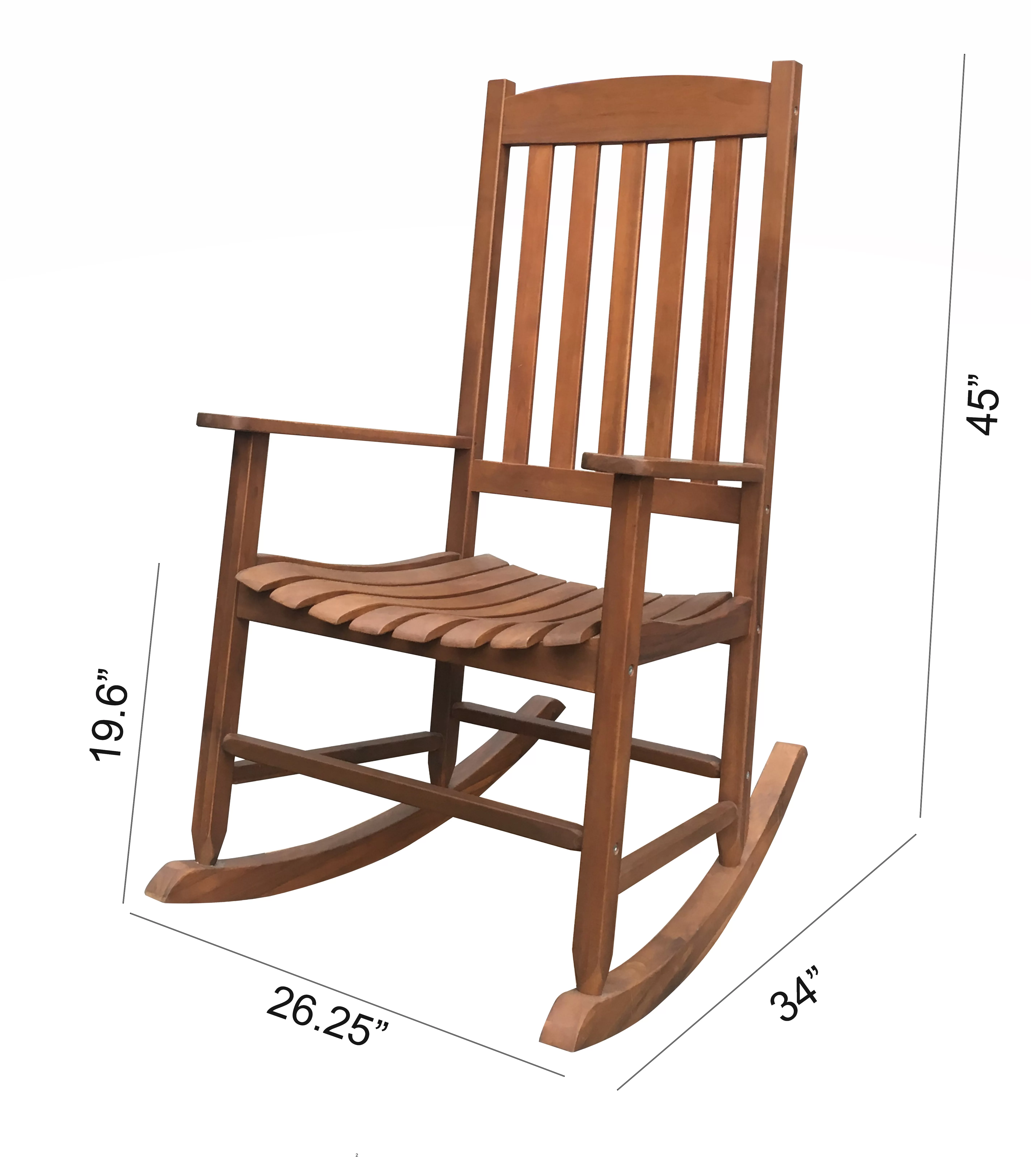 Mainstays Outdoor Wood Porch Rocking Chair, White Color, Weather Resistant Finish