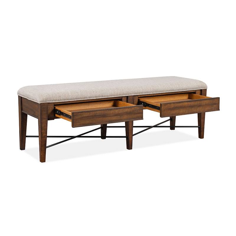 Magnussen Bay Creek Toasted Nutmeg Upholstered Bench