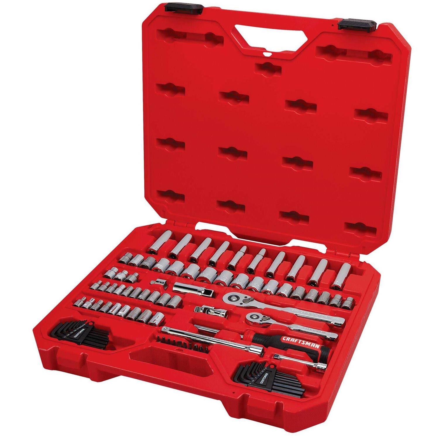 Craftsman 83-Piece Standard and Metric Polished Chrome Mechanics Tool Set with Hard Case - Shop Hardware Tools Online Store