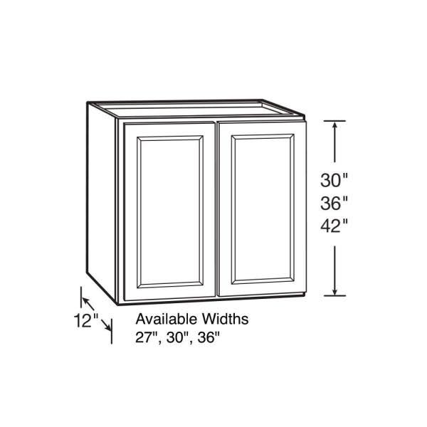 Hampton Assembled 36x30x12 in. Wall Kitchen Cabinet in Cognac