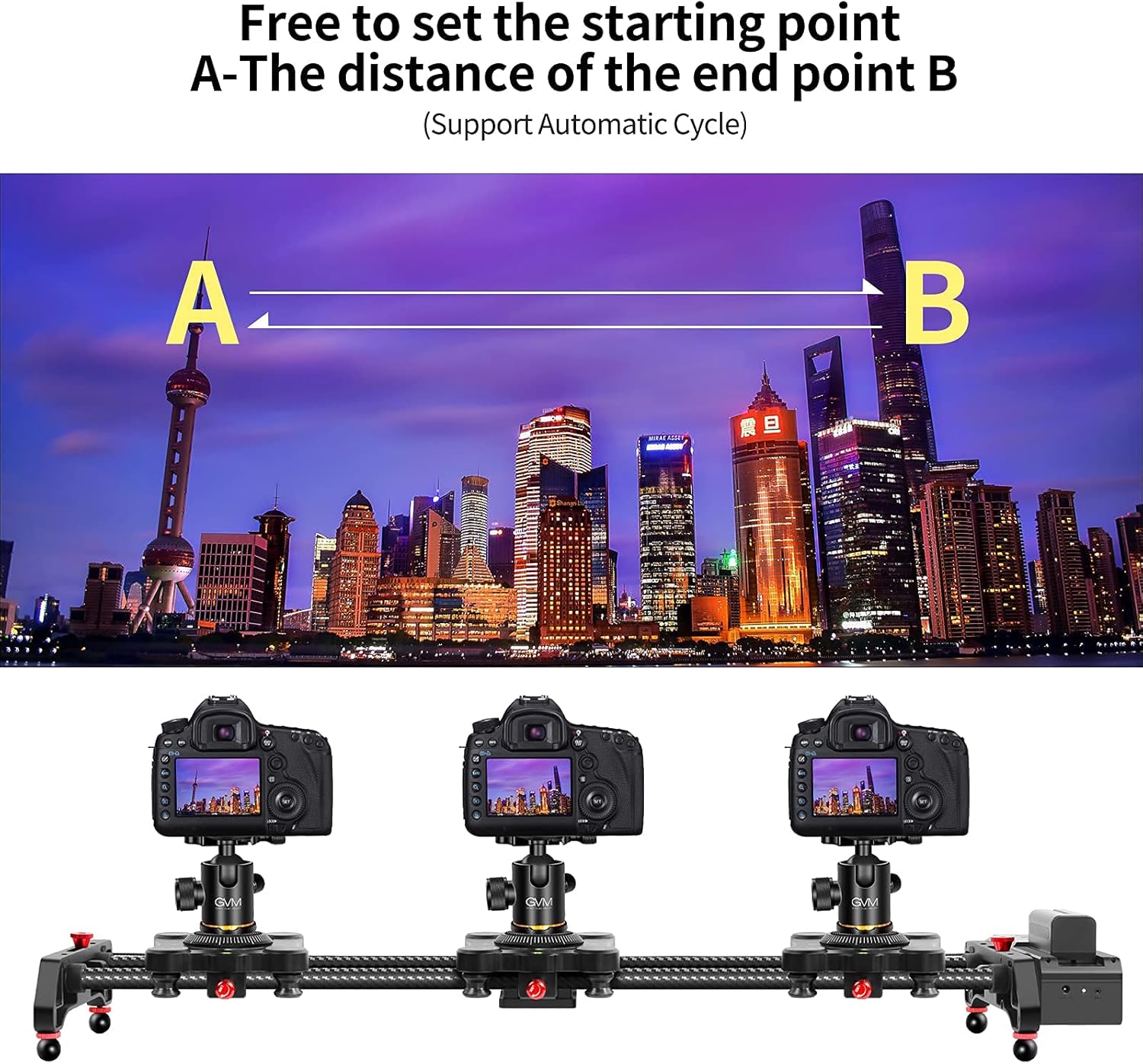 GVM Motorized Camera Slider,31 APP Control Carbon Fiber Dolly Rail Camera Slider with with Motorized Time Lapse and Video Shot Follow Focus Shot and 120 Degree Panoramic Shooting