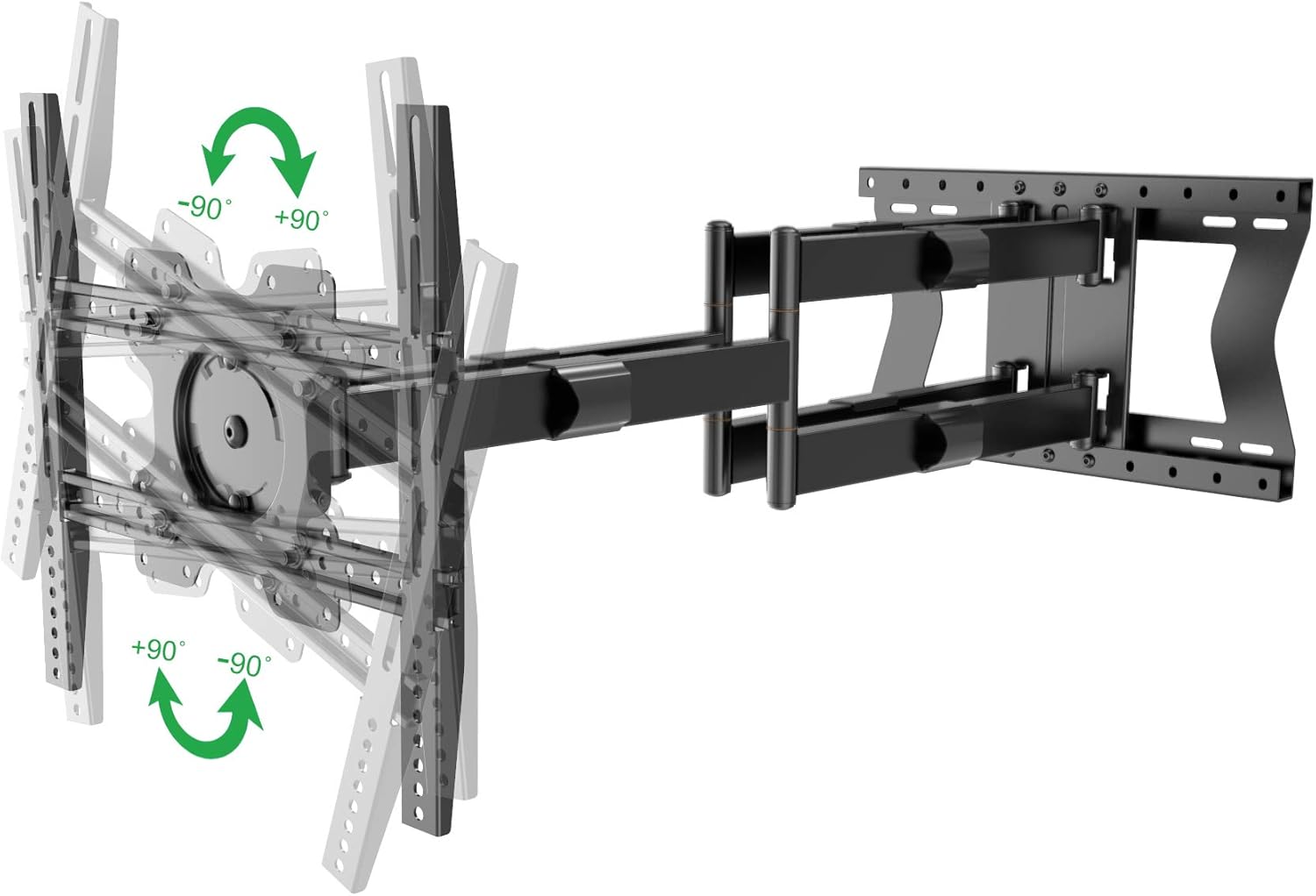 Physix 4100 Long arm TV Wall Mount for 32-85 inch Screens Extra Long Extension up to 40 inch Heavy-Duty TV Mount Holds up to 120 lbs Full-Motion, swivels up to 180° Max. VESA 400x400, Black