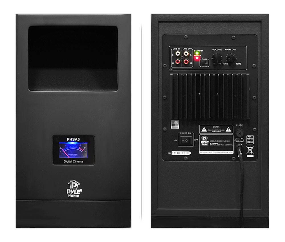 Pyle 5.1 Home Theater System with Active Subwoofer and Five Satellite PHSA5