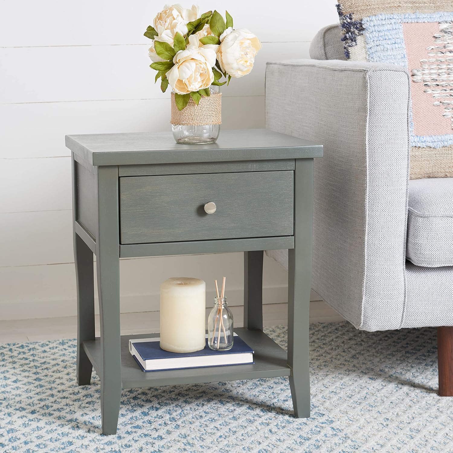 Safavieh American Homes Collection Coby End Table, French Grey