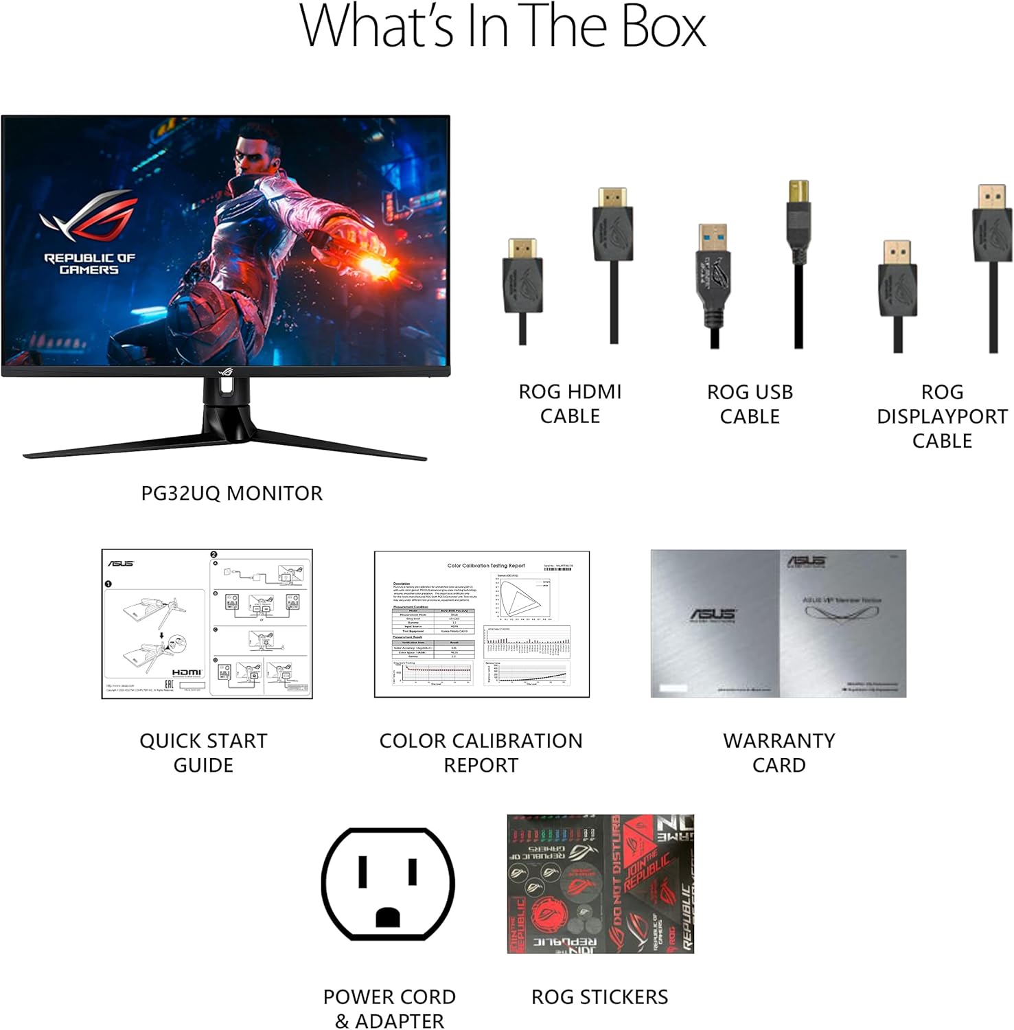 ASUS ROG Swift PG32UQ 32” 4K HDR 144Hz DSC HDMI 2.1 Gaming Monitor, UHD (3840 x 2160), IPS, 1ms, G-SYNC Compatible, Extreme Low Motion Blur Sync, Eye Care, DisplayPort, USB, DisplayHDR 600