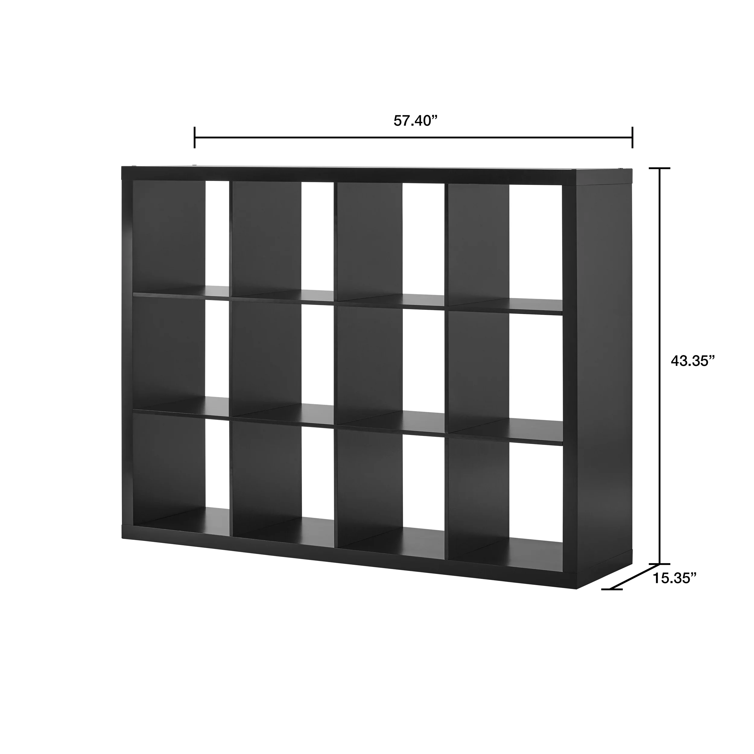 Better Homes & Gardens 12-Cube Storage Organizer, Solid Black