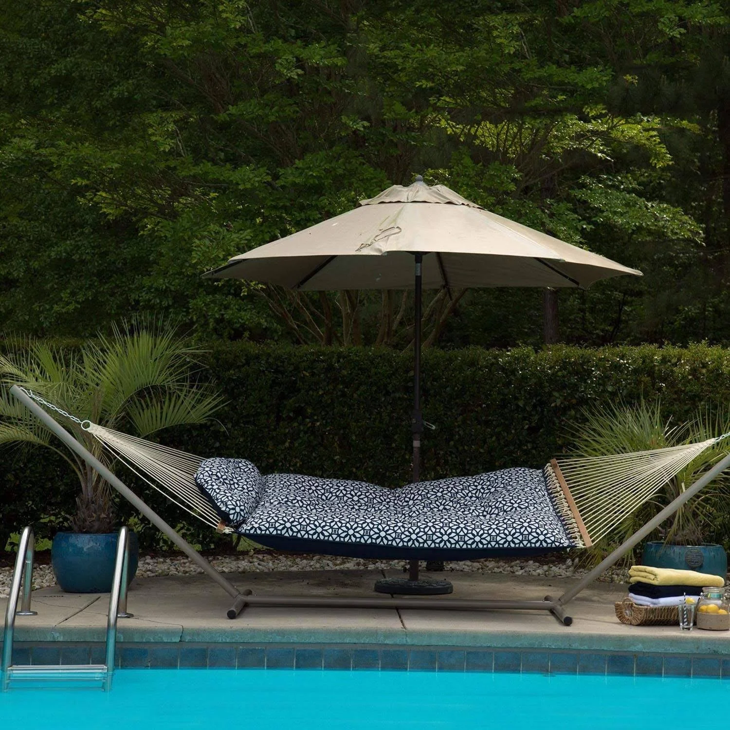 Hatteras Hammocks Tufted Hammock - Luxe Indigo