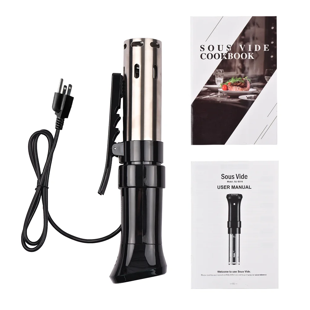1100W Sous Vide Cooker Waterproof Quiet Cooking Machine with Accurate Time Control Display Screen Cookbook