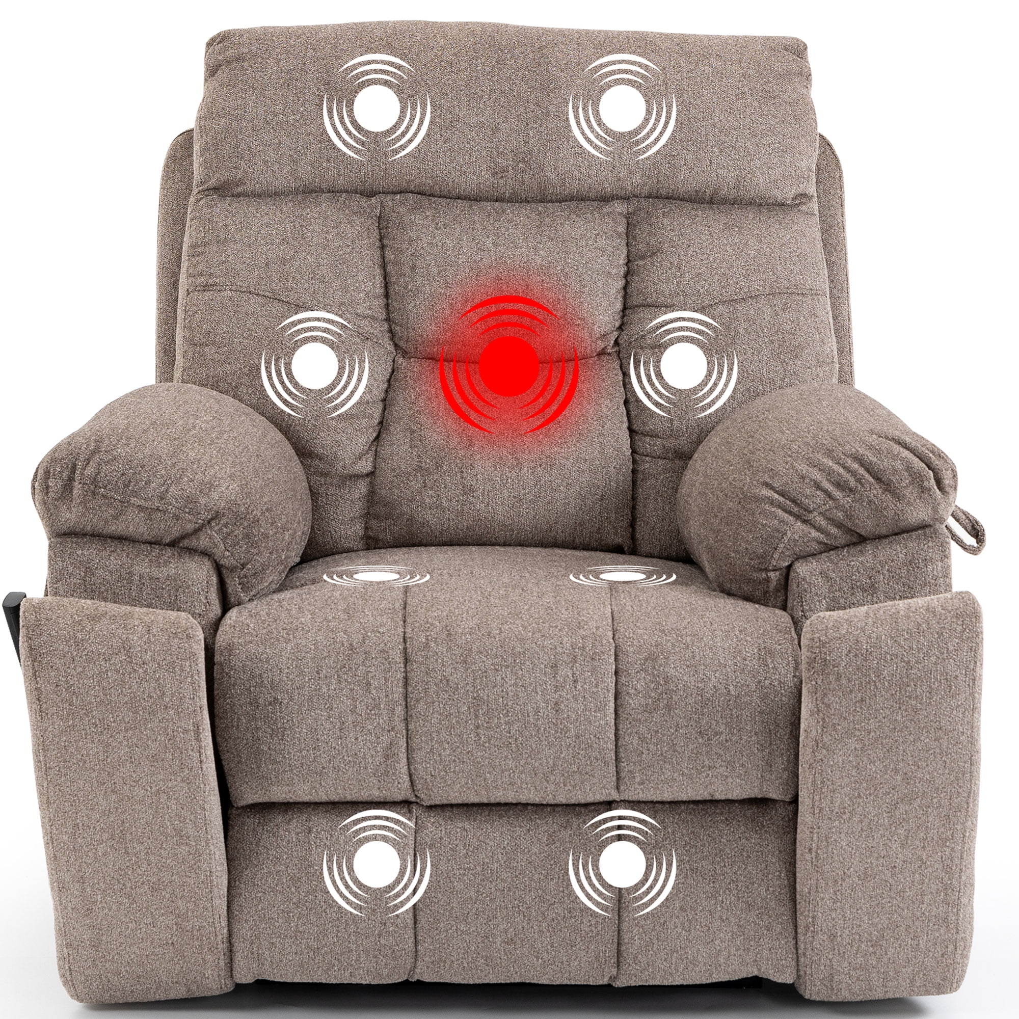 Dual Motor Power Lift Recliner Chair with Massage and Heat for Elderly People,Oversized Recliners Chair for Big Tall men,Infinite Position, 180 Degrees,Cup Holders,Side Pocket,Fabric,350 lbs