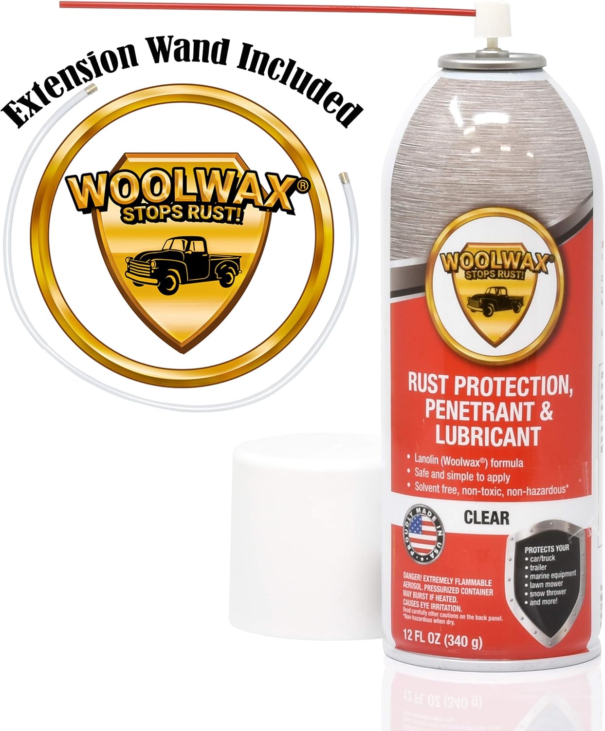 woolwax 12 Oz Undercoating Protection Aerosol Spray Can 3 Pack, Rust Inhibitor and Prevention, Anti Corrosion Multi Purpose Penetrant and Lubricant, Spray Can Extension Wand Included Pack of 2