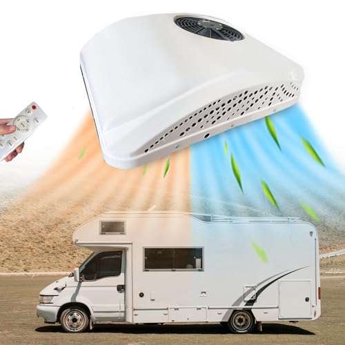 12V RV Air Conditioner with Heat Universal for RV Rooftop AC Unit, 12 Volt DC Air Conditioner A/C Heater Combo, Quiet 2 in 1 Heating and Cooling for Truck, Trailer, Boat, Motorhome, Camper, Caravan