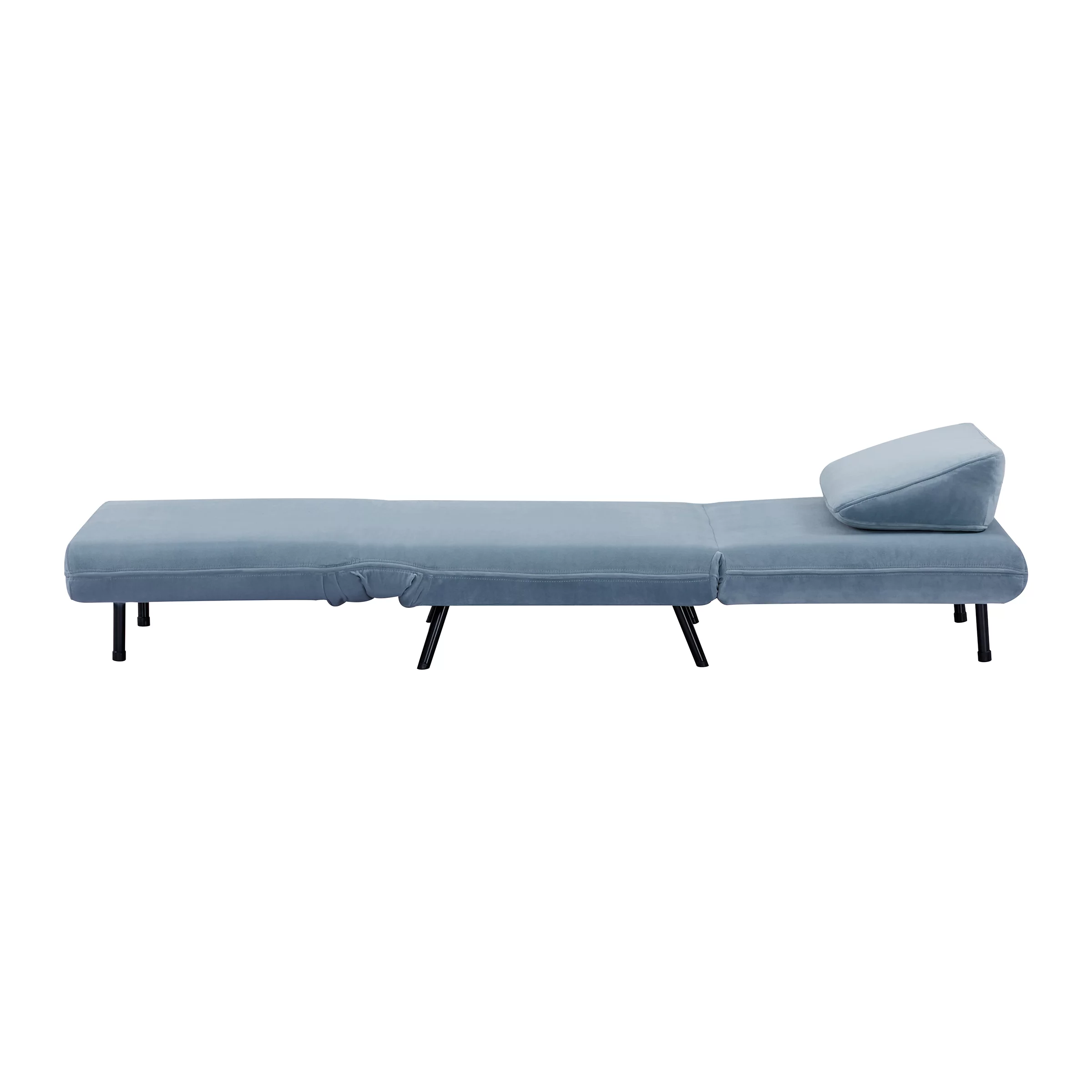 A&D Home Kahlo 30" Convertible Futon Chair, Velvet Blue