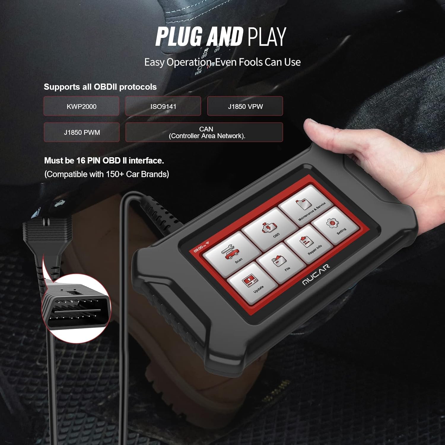 mucar OBD2 Scanner, CS99 2022 Newest OE-Level All Systems Car Scanner for Cars, Oil/EPB/SAS/DPF/Throttle Matching Reset Diagnostic Scan Tool, AUTO VIN, Fres Lifetime Update