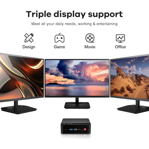 Beelink Mini PC EQR5 5825U AMD Ryzen 7 Processor(8C/16T, up to 4.5GHz), Micro Computer 16GB DDR4 500GB SSD Built-in PSU, Mini Computers Dual HDMI/4K 60Hz/WiFi6/BT5.2 Home/Office/HTPC