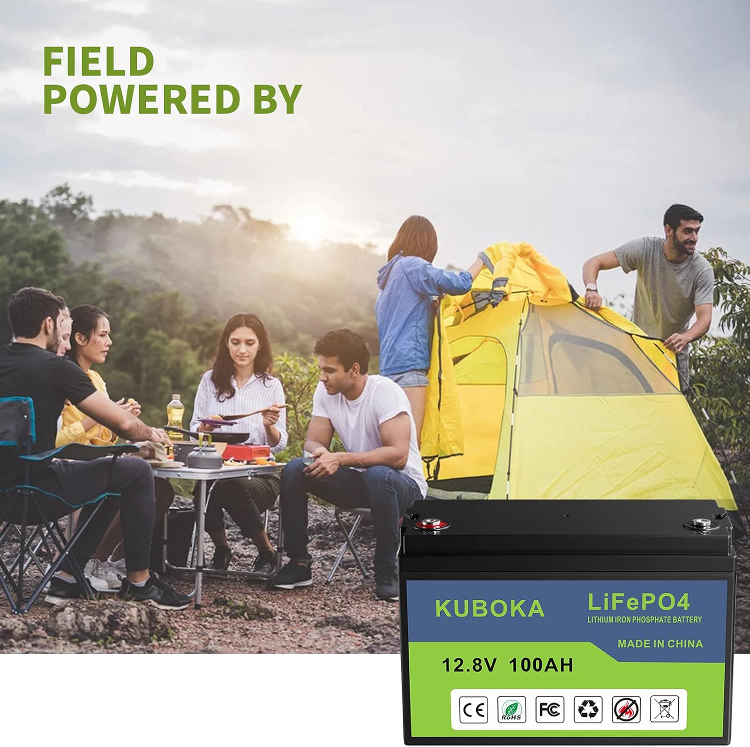 12 Volt Rechargeable Battery - Lithium Battery - 12V 100Ah Lifepo4 Battery Replace SLA Battery | Built-in BMS | Perfect for RV, Solar, Marine, Home Energy Storage and Off-Grid Applications etc.