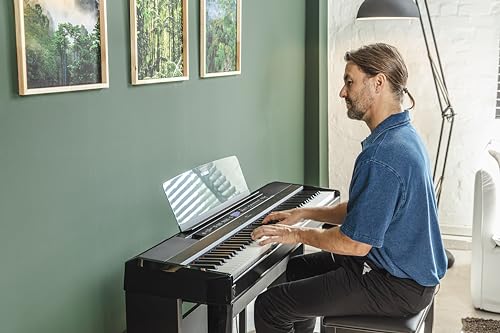 Yamaha 88-Key Weighted Portable Digital Piano Keyboard with Music Rest, Sustain Foot Switch, Built-in Speakers, USB Connectivity, Black (P45B)