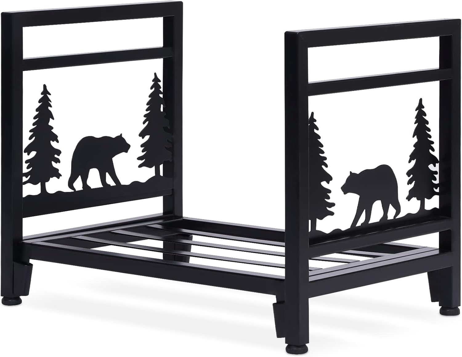 Firewood Rack Indoor Fireplace Log Holder Outdoor Wood Storage Log Rack Decorative Heavy Duty Steel Firewood Carrier Stove Bracket Stacking Rack - Fireplace, Stove and Fire Pit Accessory