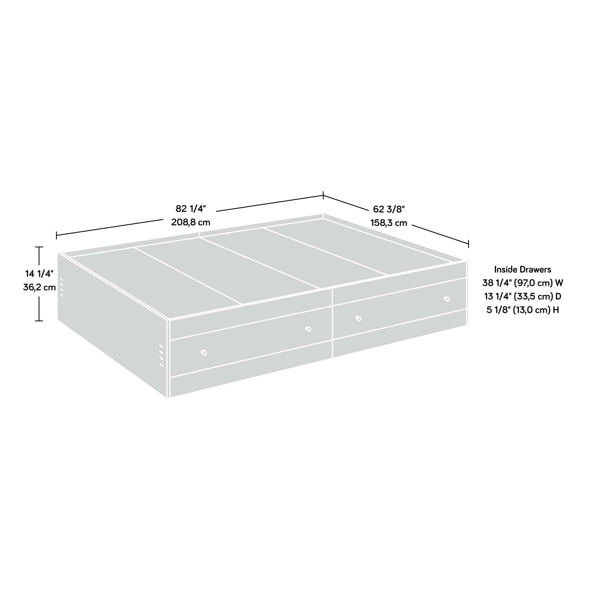 Sauder Cannery Bridge Queen Storage Platform Bed, Sindoori Mango Finish
