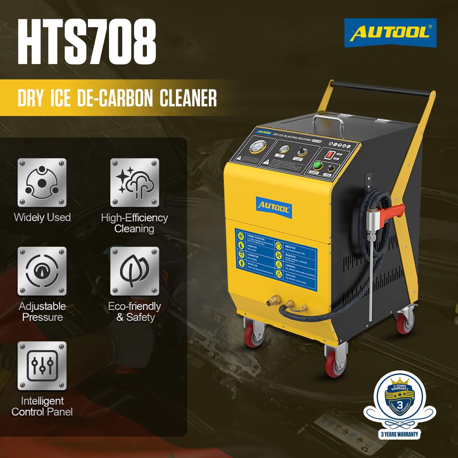 AUTOOL Dry Ice Cleaning Machine Blaster，Dry Ice Cleaning Machine for Cars，Dry Ice Blasting Cleaning Machine 110V/220V
