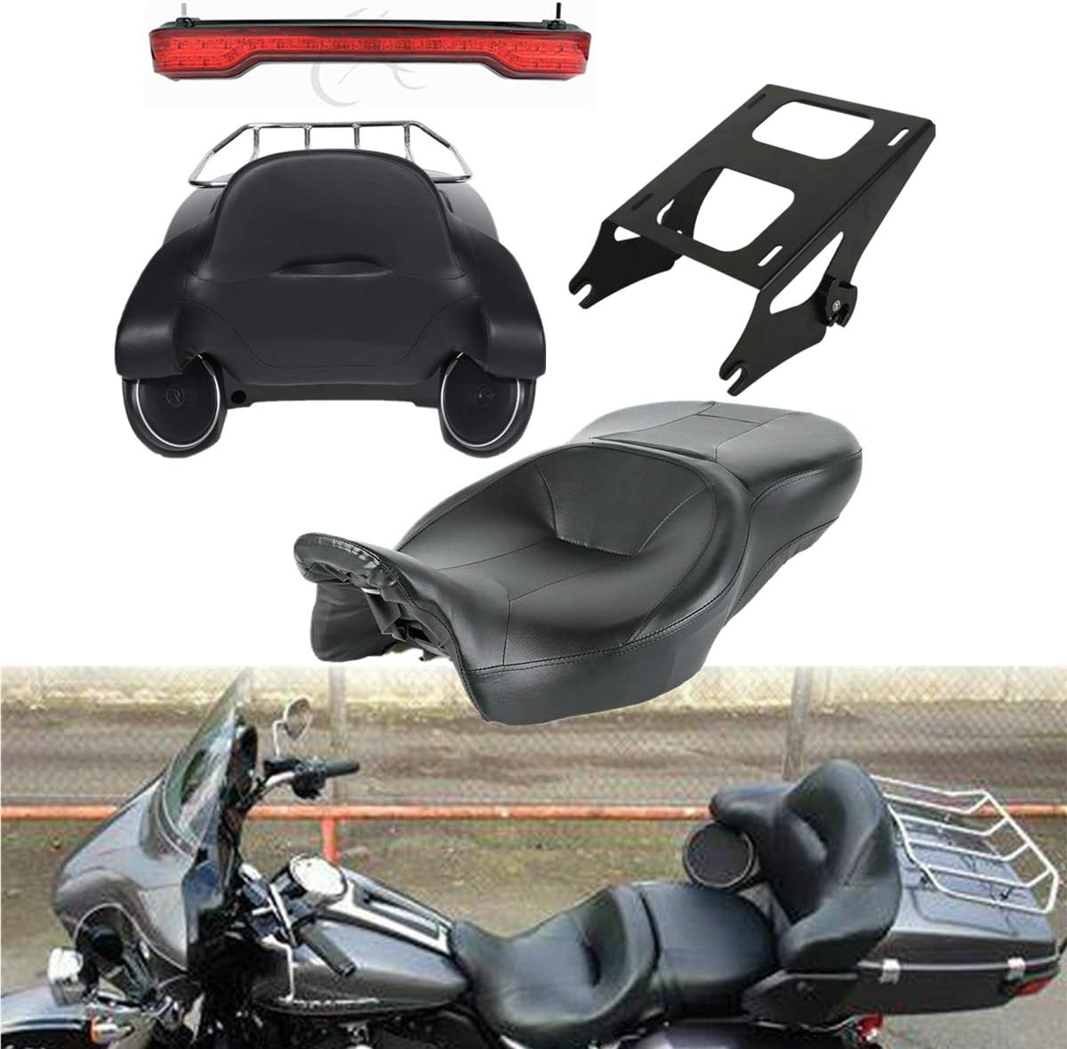 TCMT Pack Trunk Pad w/Speakers Mount Rack Fit For Harley Tour Pack Road Glide 2014-2022