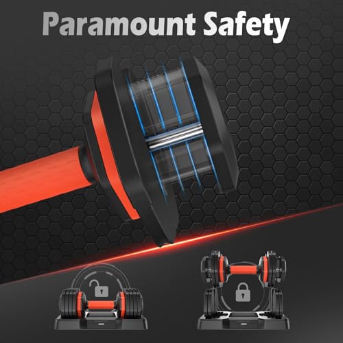 25LB Adjustable Dumbbells Set, Adjustable Weights 5/10/15/20/25lbs, Adjustable Dumbbell Pair 50LBS Dumbbell Anti-Slip Handle for Exercise Fitness Workout Adjustable dumbbell set 2…