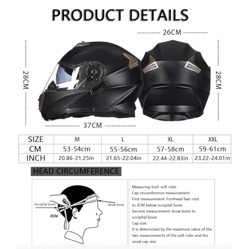 Modular Motorcycle Bluetooth Helmet, Adult Men Women Racing Full Face Helmet DOT Approved Built-in Speaker Microphone Headset Integrated FMVSS-218 Helmet, Motocross Flip Up Front Helmets