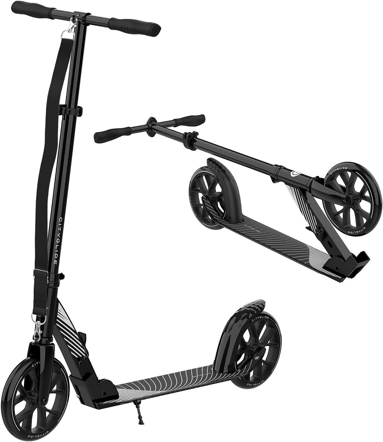 CITYGLIDE C200 Scooter for Adults -Foldable, Lightweight, Adjustable Adult Scooter 300 lbs Capacity - Kick Scooters for Adults with Carry Strap and Kickstand