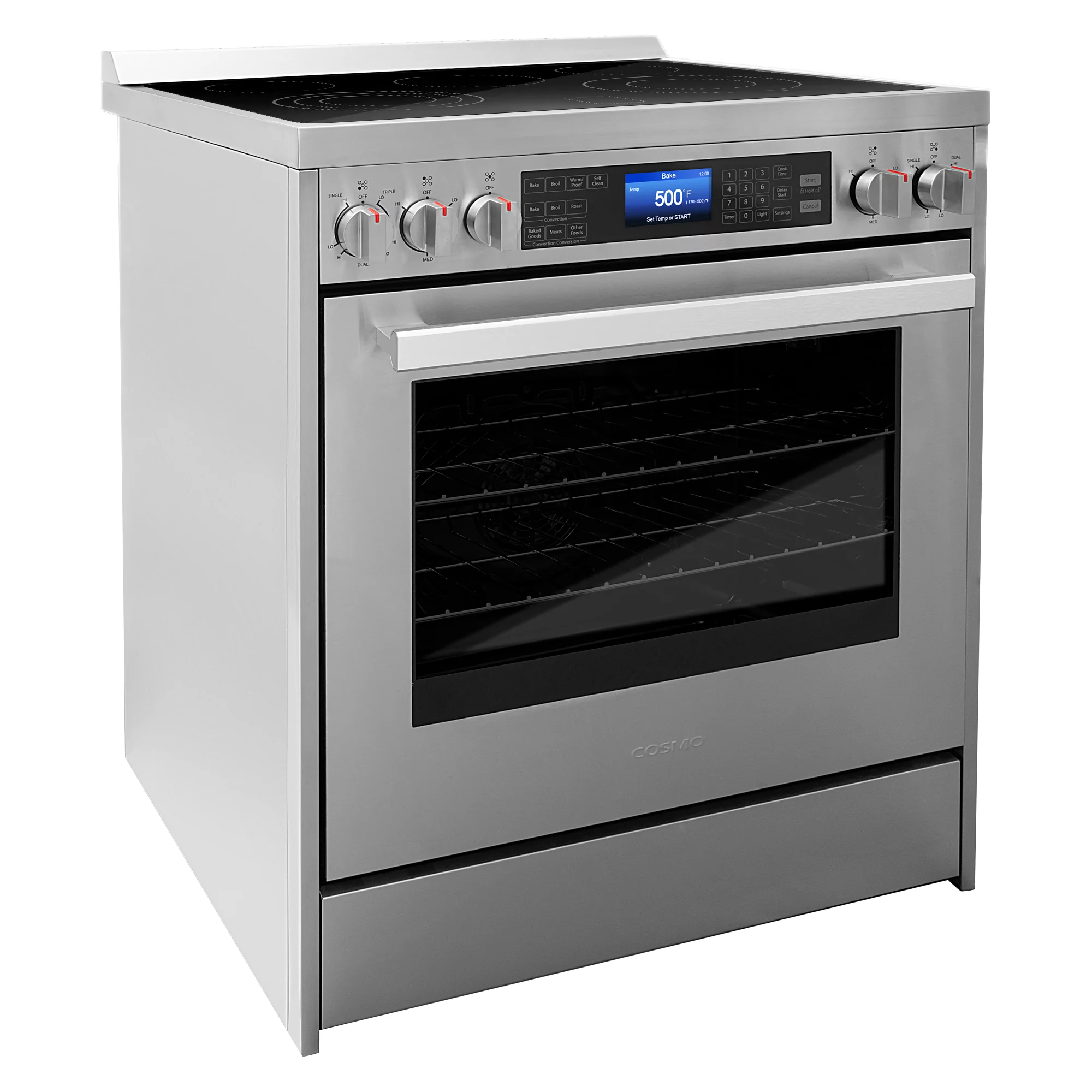 Cosmo 2 Piece Kitchen Appliance Package with 30" Over the Range Microwave & 30" Freestanding Electric Range Kitchen Stove Kitchen Appliance Bundles