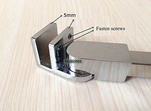 Stainless Steel Frameless Shower Door Fixed Panel Wall-to-Glass Support Bar for 1/4x22 to 3/8x22 Thick Glass by M-Home (700mm, C