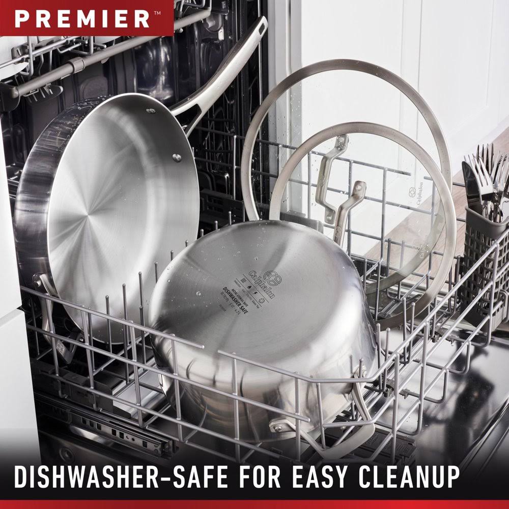 Calphalon Premier Stainless Steel 13-Piece Cookware Set, Silver