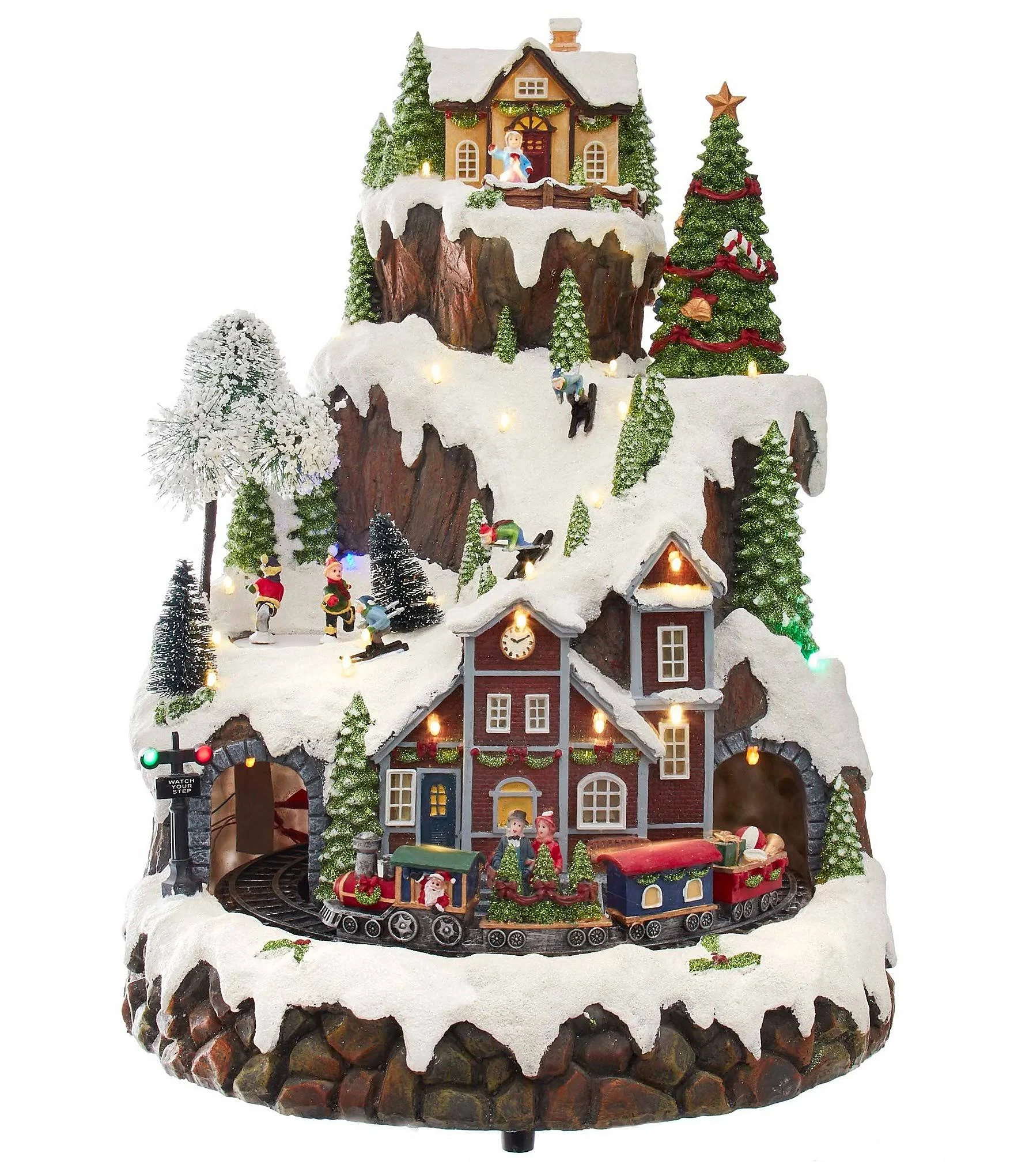 Kurt Adler 17x22 Musical LED Village on Mountain Table Piece