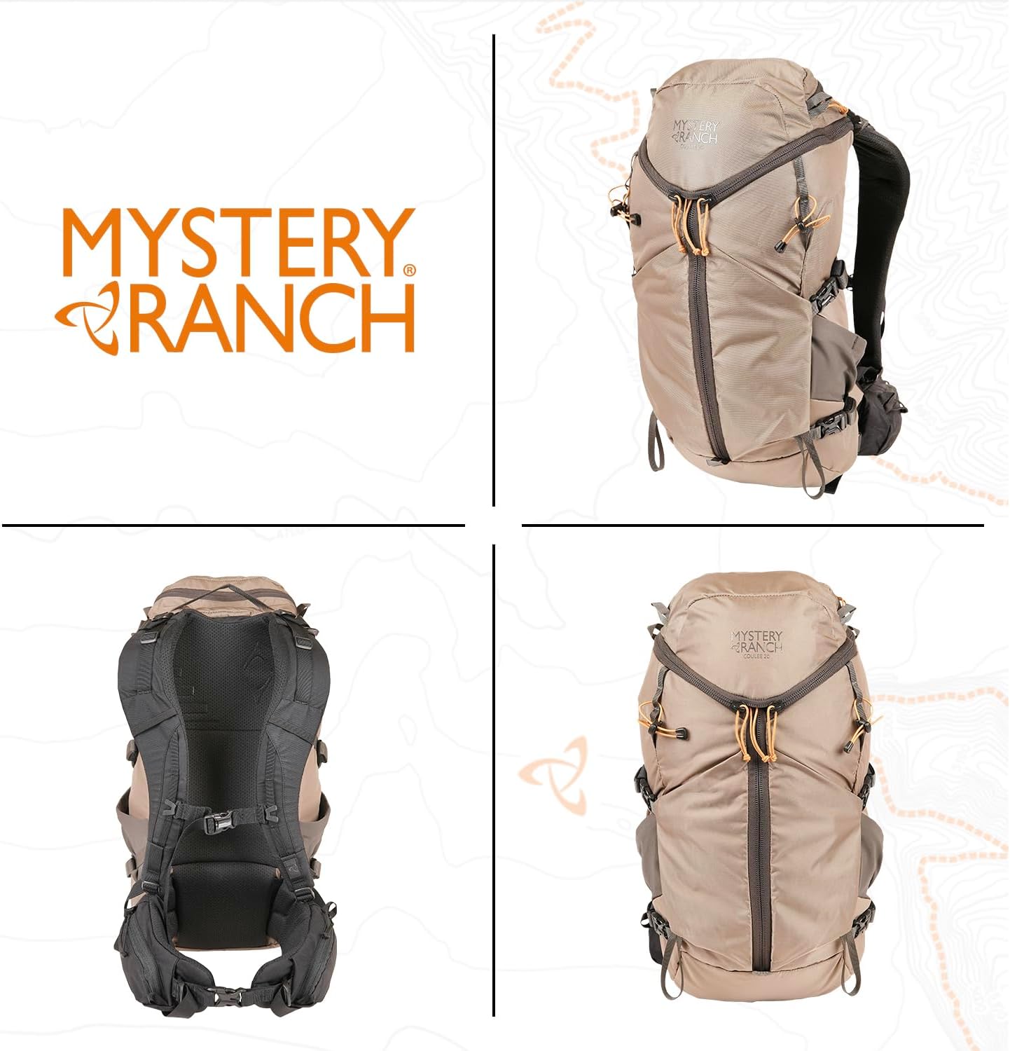 Mystery Ranch Coulee 20 Backpack - Lightweight Hiking Daypack, 20L, S/M, Stone