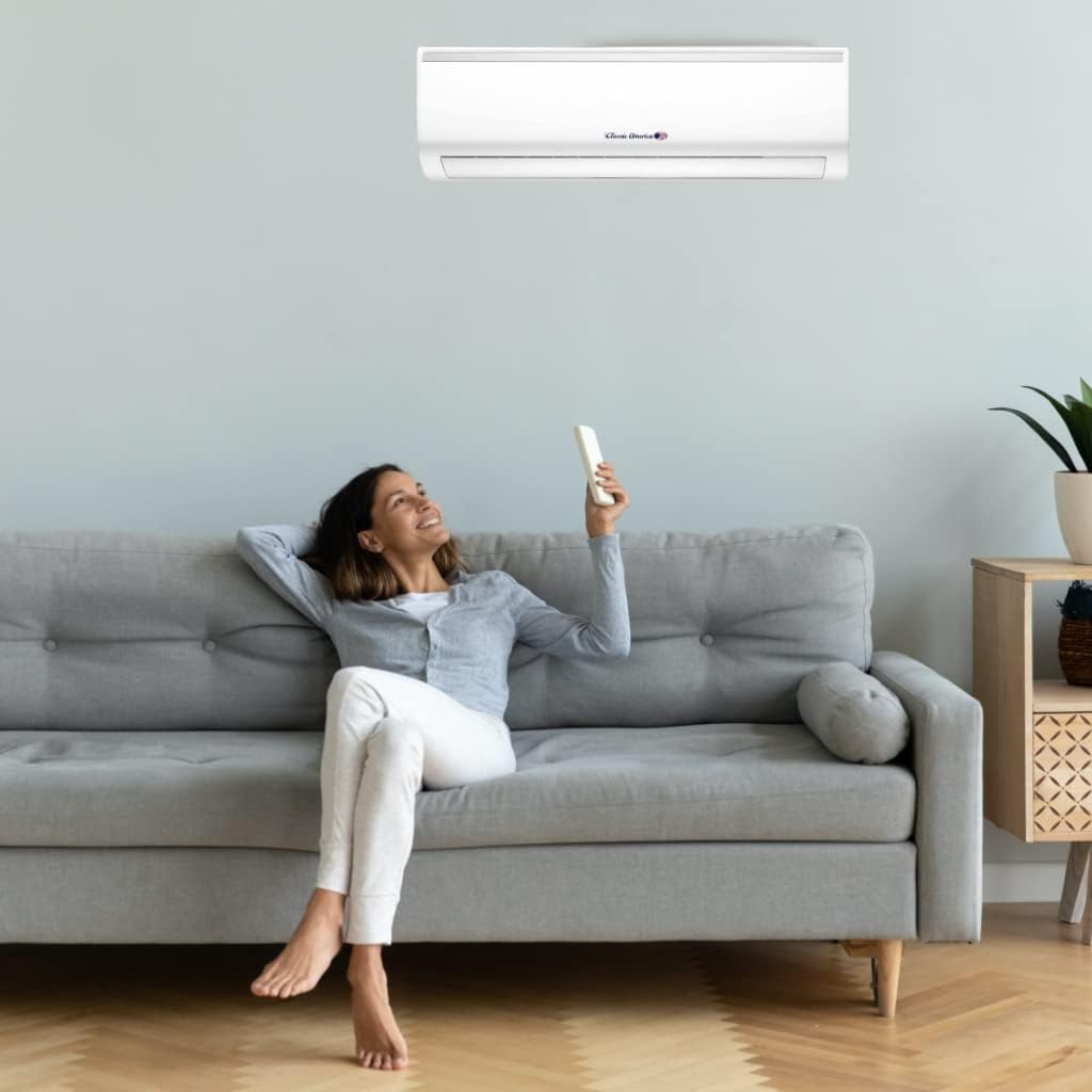(12000BTU/120VAC/20SEER) Mini Split AC/Heating System - 600 SqFt Coverage - Ductless/Wall Mounted - Energy Saving Inverter - Includes 16' Installation Kit and Remote - WiFi/Alexa Ready