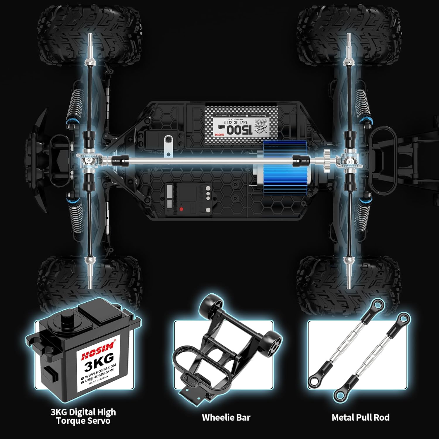 Hosim 1:10 Scale 48+ KMH Remote Control Car & 1:10 Scale 60+KMH Brushless Rc Cars for Adults Boys