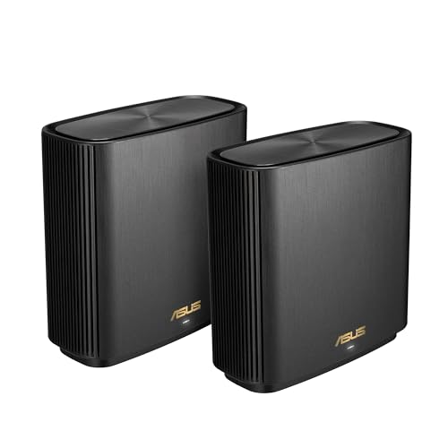ASUS ZenWiFi AX Whole-Home Tri-band Mesh WiFi 6 System (XT8) - 2 pack, Coverage up to 5,500 sq.ft or 6+rooms, 6.6Gbps, WiFi, 3 SSIDs, life-time network security and parental controls, 2.5G port