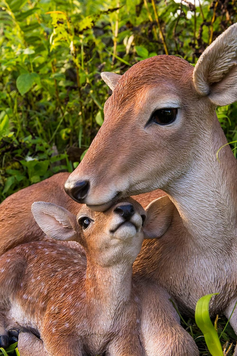 Hi-Line Gift Ltd. Cuddling Mother and Baby Deer Garden Statue