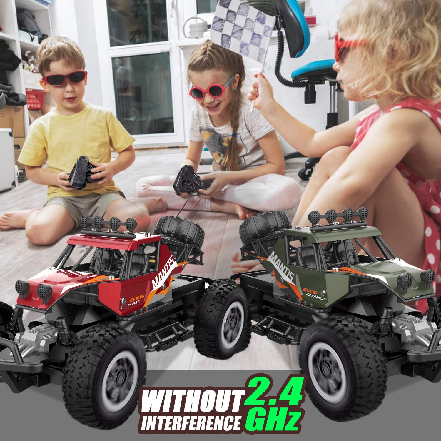 X TOYZ RC Cars 2 PCS Remote Control Off Road Monster Trucks Cars for Kids, 1:20 Scale Metal Shell Alloy RC Car, High Speed Racing Car 2.4Ghz Hobby Vehicles Toys Gifts with 2 Rechargeable Batteries Pack of 2