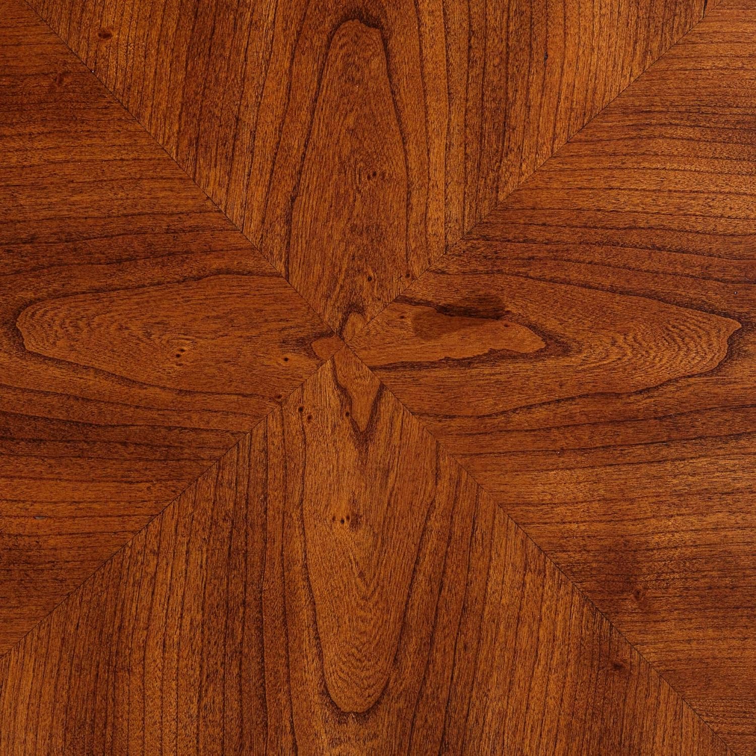 Patterson II Farmhouse Rustic Cherry Wood Round Accent Side End Table 26" Wide Natural Grain Curving Legs for Spaces Living Room Home House Entryway Balcony Bedroom Office