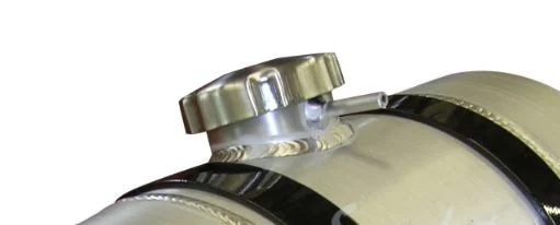 4x12 End Fill Round Spun Aluminum Gas Tank w/Vent Tube - 1/8 NPT End of tank Horizontal Feed