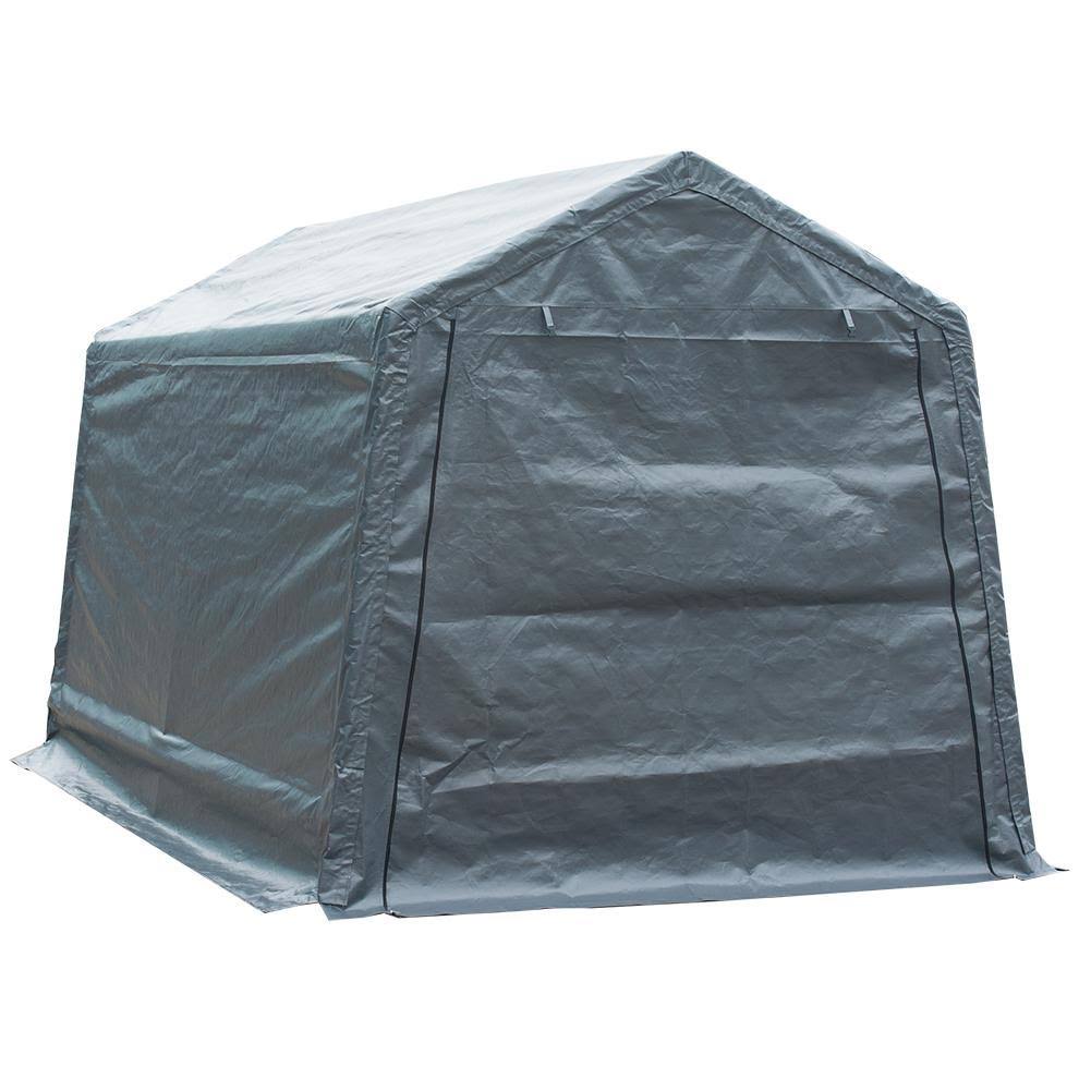 Abba Patio Storage Shelter 8 x 14- Feet Outdoor Shed Heavy Duty Canopy, Grey