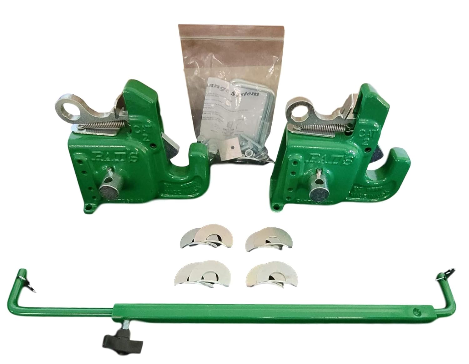 Pat's Easy Change with Stabilizer Bar - Best Quick Hitch System On The Market – Flexible, Durable and Affordable (Green CAT #2)