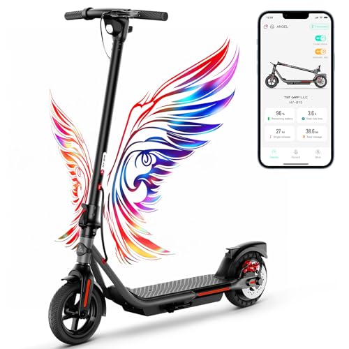 TST Electric Scooter for Adult, Up to 19 MPH and 20 Miles Long Range E Scooter, 8.5"/10" Solid and Pneumatic Tire, Portable Folding EScooter with Dual Brakes, Commuting Escooter App Control