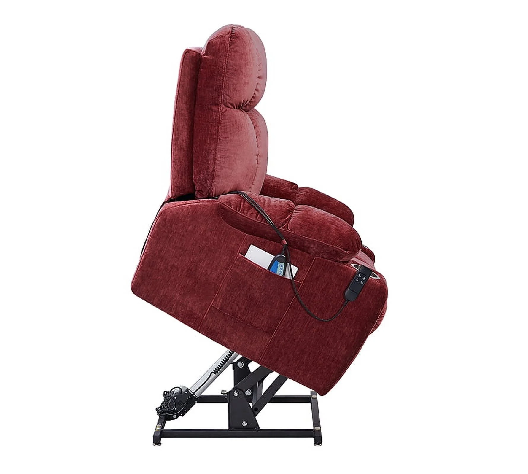 THINK 30,Dual OKIN Motor Power Lift Recliner Chair for Elderly Infinite Position Lay Flat form 105° to 180° Recliner with Heat Massage,Red
