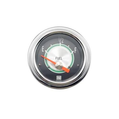 2-1/16 inch Fuel Level Gauge, Empty-full, Electrical, Stewart Warner Custom Deluxe Green Line Analog Gauges|Stewart Warner Perfo