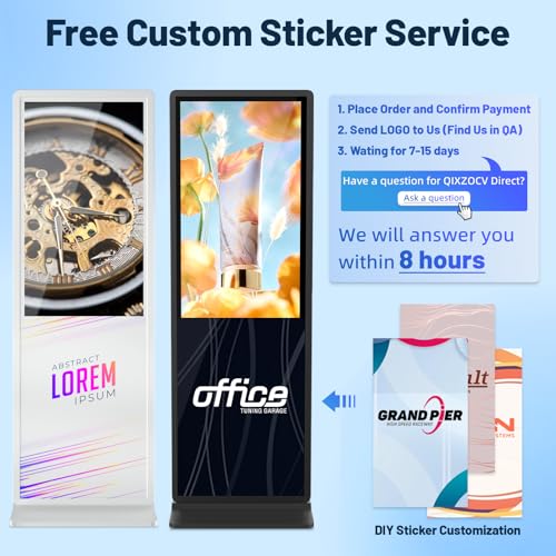 QIXZOCV Indoor Free Standing Digital Signage Advertising Displays Kiosk