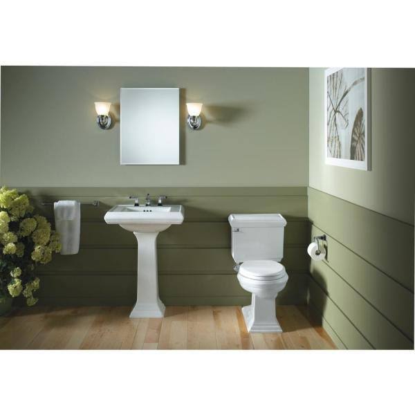 Kohler Memoirs Classic 2-Piece 1.28 GPF Single Flush Elongated Toilet in White with Cachet Q3 Toilet Seat
