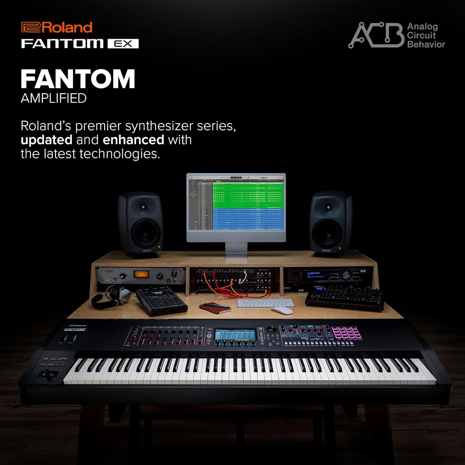 Roland FANTOM 6 EX Synthesizer | Compact FANTOM with 61 Synth-Action Keys | Updated & Enhanced with the Latest Technology | Advanced Sound Engines | Over 7000 Onboard Sounds | Deep DAW Integration