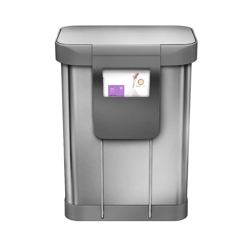 simplehuman 55-Liter Rectangular Step Trash Can with Liner Pocket/STAINLESS Steel