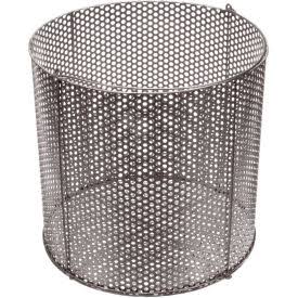 Marlin Steel Perforated Round Basket 12-3/4x22Dia x 12-3/8x22H Plain Steel - Price Each for Qty 5+